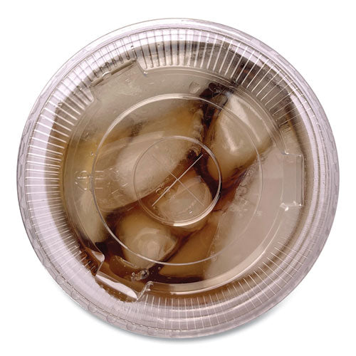 Crystal-clear Cold Cup Straw-slot Lids, Fits 9 Oz Squat/12 Oz Pet Cups, 1,000/carton.