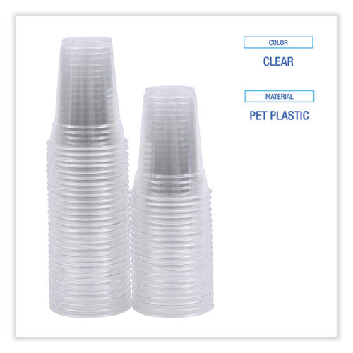 Clear Plastic Cold Cups, 9 Oz, Pet, 50 Cups/sleeve, 20 Sleeves/carton.