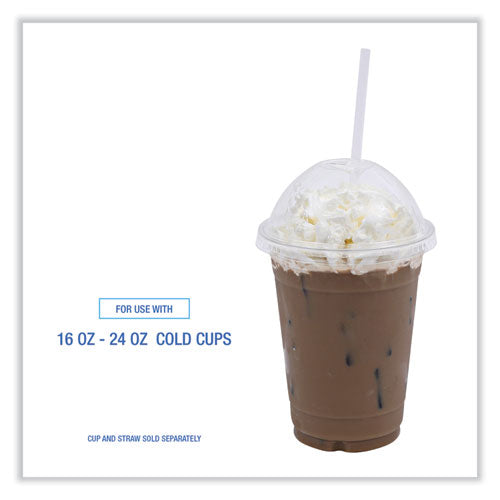 Pet Cold Cup Dome Lids, Fits 12 Oz Squat And 14 To 24 Oz Plastic Cups, Clear, 100 Lids/sleeve,10 Sleeves/carton