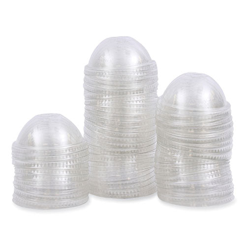 Pet Cold Cup Dome Lids, Fits 12 Oz Squat And 14 To 24 Oz Plastic Cups, Clear, 100 Lids/sleeve,10 Sleeves/carton