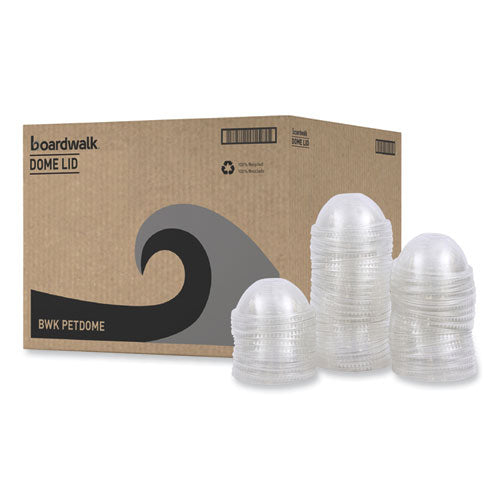 Pet Cold Cup Dome Lids, Fits 12 Oz Squat And 14 To 24 Oz Plastic Cups, Clear, 100 Lids/sleeve,10 Sleeves/carton