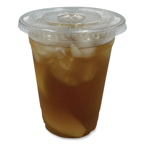 Pet Cold Cup Lids, Fits 12 Oz Squat And 14 To 24 Oz Plastic Cups, Clear, 100/sleeve, 10 Sleeves/carton.