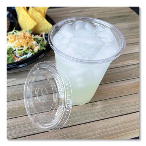 Pet Cold Cup Lids, Fits 12 Oz Squat And 14 To 24 Oz Plastic Cups, Clear, 100/sleeve, 10 Sleeves/carton.