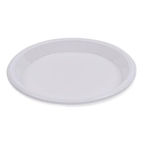 Hi-impact Plastic Dinnerware, Plate, 10" Dia, White, 500/carton.