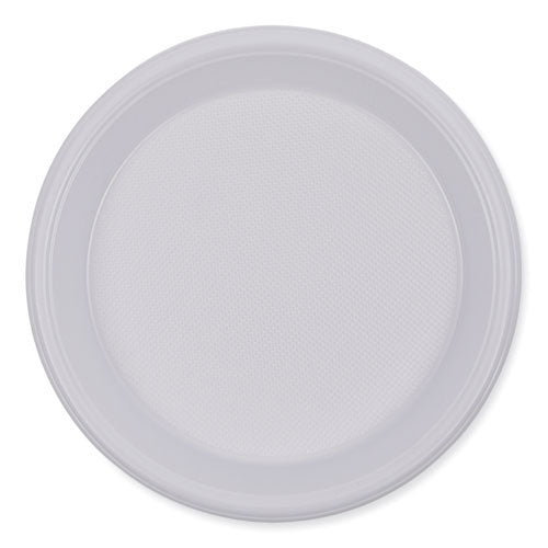 Hi-impact Plastic Dinnerware, Plate, 10" Dia, White, 500/carton.