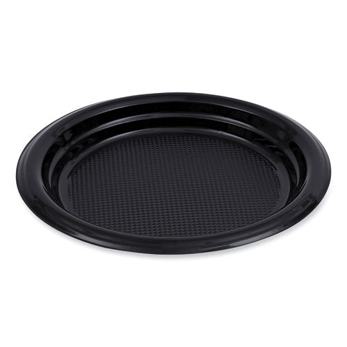 Hi-impact Plastic Dinnerware, Plate, 6" Dia, Black, 1,000/carton.