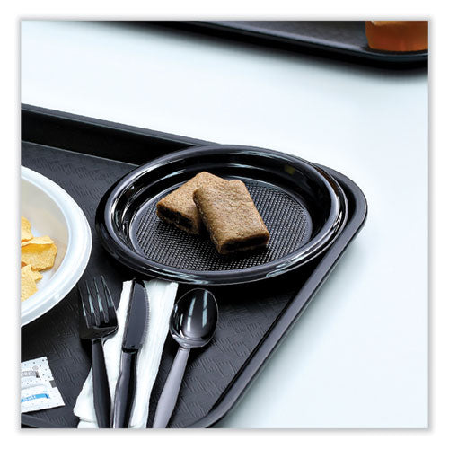 Hi-impact Plastic Dinnerware, Plate, 9" Dia, Black, 500/carton.