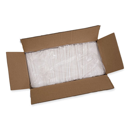 Individually Wrapped Paper Straws, 7.75" X 0.25", White, 3,200/carton.