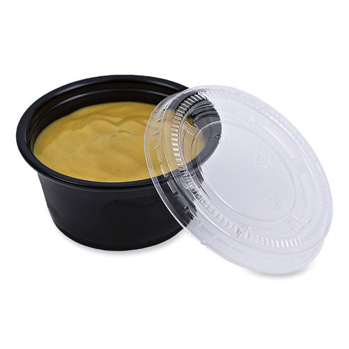 Souffle/portion Cup Lids, Fits 1.5 Oz And 2 Oz Portion Cups, Clear, 2,500/carton.