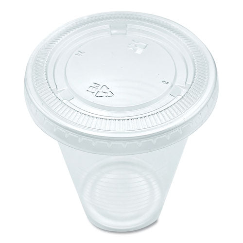 Souffle/portion Cup Lids, Fits 3.25 Oz To 5.5 Oz Portion Cups, Clear, 2,500/pack.