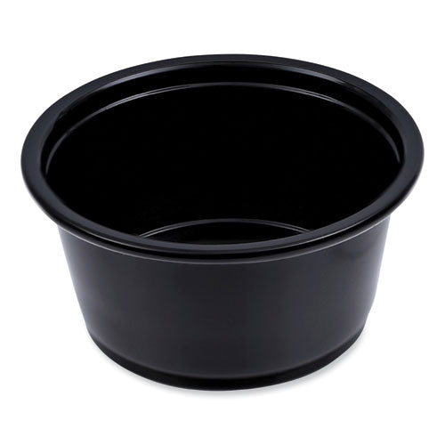 Souffle/portion Cups, 2 Oz, Polypropylene, Black, 125 Cups/sleeve, 20 Sleeves/carton.