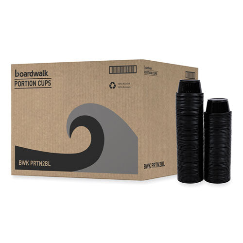 Souffle/portion Cups, 2 Oz, Polypropylene, Black, 125 Cups/sleeve, 20 Sleeves/carton.