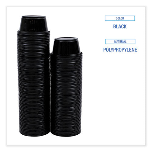 Souffle/portion Cups, 2 Oz, Polypropylene, Black, 125 Cups/sleeve, 20 Sleeves/carton.