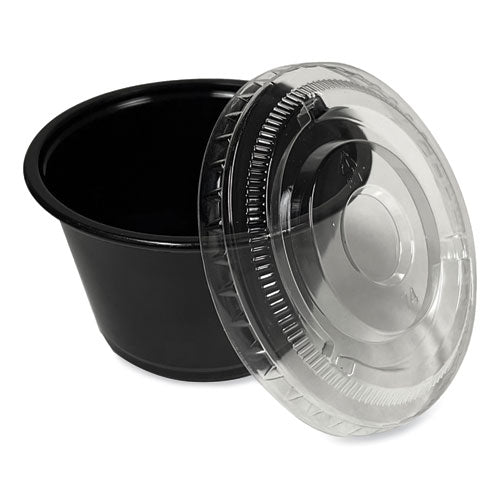 Souffle/portion Cups, 4 Oz, Polypropylene, Black, 2,500/carton.