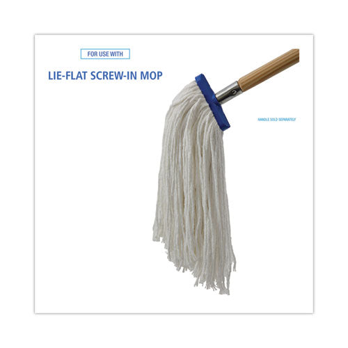 Cut-end Lie-flat Mop Head, Rayon, 16oz, White, 12/carton.