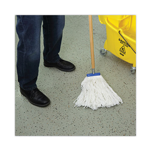Cut-end Lie-flat Mop Head, Rayon, 16oz, White, 12/carton.