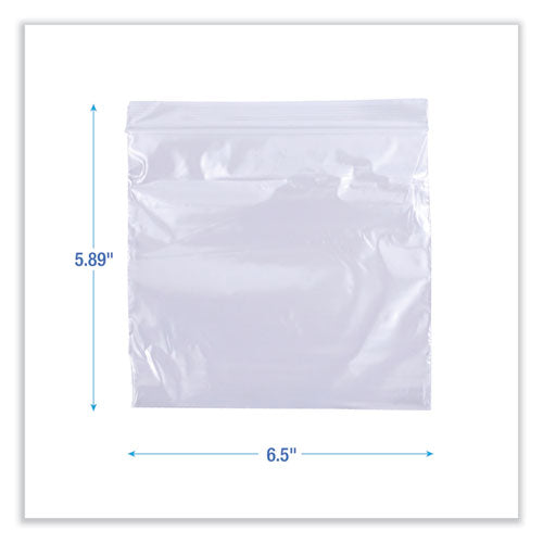 Reclosable Food Storage Bags, Sandwich, 6.5" X 5.89", Clear, 500/box.