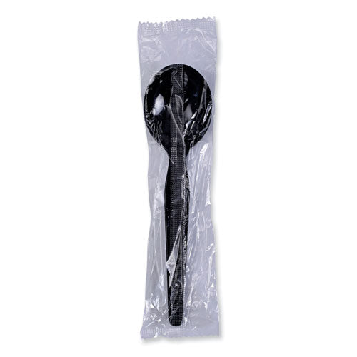 Heavyweight Polystyrene Cutlery, Soup Spoon, Black, 1000/carton.