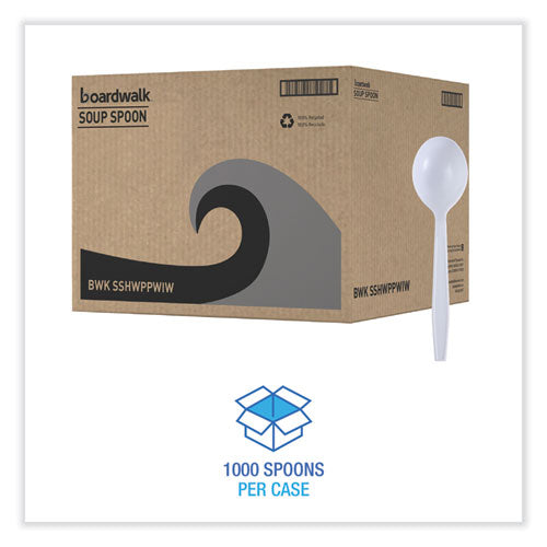 Heavyweight Wrapped Polypropylene Cutlery, Soup Spoon, White, 1,000/carton.