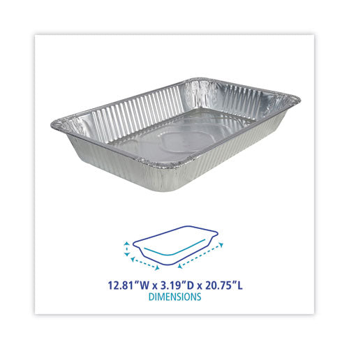 Aluminum Steam Table Pans, Full-size Deep, 620 Gauge, 3.19" Deep, 12.81 X 20.75, 50/carton.