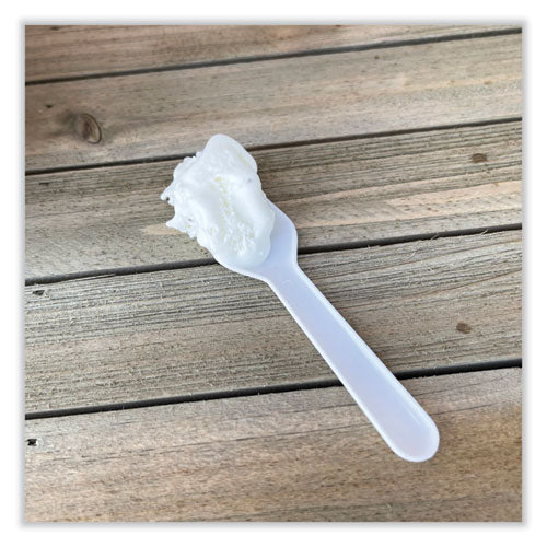 Heavyweight Polypropylene Cutlery, Tasting Spoon, White,3,000/carton