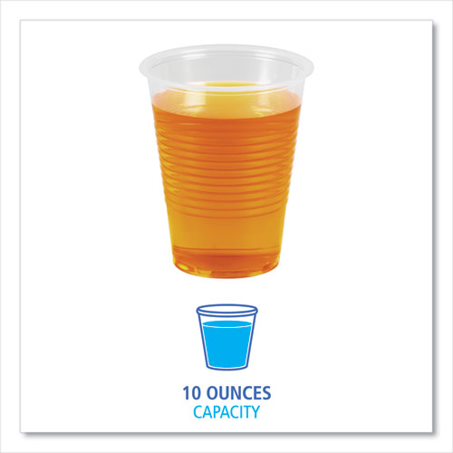 Translucent Plastic Cold Cups, 10 Oz, Polypropylene, 100 Cups/sleeve, 10 Sleeves/carton.