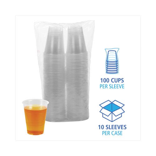 Translucent Plastic Cold Cups, 10 Oz, Polypropylene, 100 Cups/sleeve, 10 Sleeves/carton.