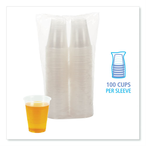 Translucent Plastic Cold Cups, 10 Oz, Polypropylene, 100/pack.