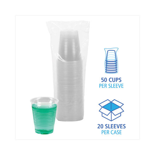 Translucent Plastic Cold Cups, 12 Oz, Polypropylene, 50 Cups/sleeve, 20 Sleeves/carton.