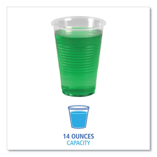 Translucent Plastic Cold Cups, 14 Oz, Polypropylene, 20 Cups/sleeve, 50 Sleeves/carton.