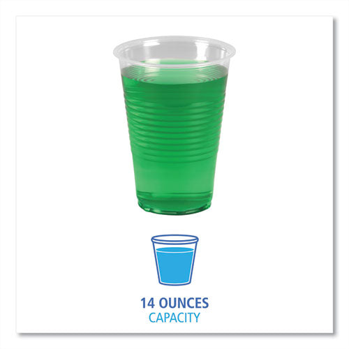 Translucent Plastic Cold Cups, 14 Oz, Polypropylene, 50/pack.