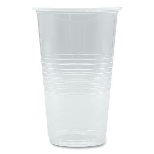 Translucent Plastic Cold Cups, 20 Oz, Clear, 50/pack.