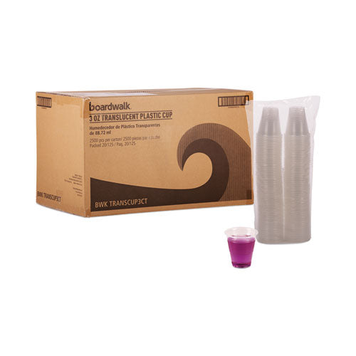 Translucent Plastic Cold Cups, 3 Oz, Polypropylene,125 Cups/sleeve, 20 Sleeves/carton