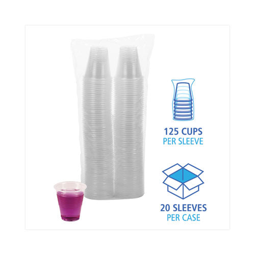 Translucent Plastic Cold Cups, 3 Oz, Polypropylene,125 Cups/sleeve, 20 Sleeves/carton