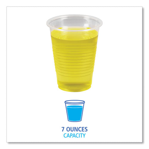 Translucent Plastic Cold Cups, 7 Oz, Polypropylene, 100 Cups/sleeve, 25 Sleeves/carton.