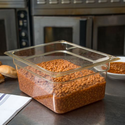 Storplus High Heat Food Pan, 8.7 Qt, 10.38 X 12.75 X 6, Amber, Plastic.