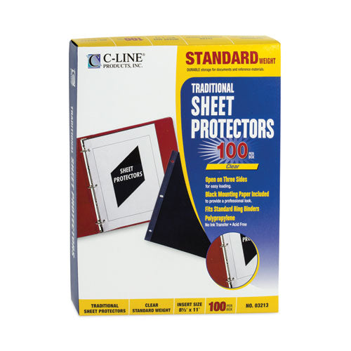 Traditional Polypropylene Sheet Protectors, Standard Weight, 11 X 8.5, 100/box.