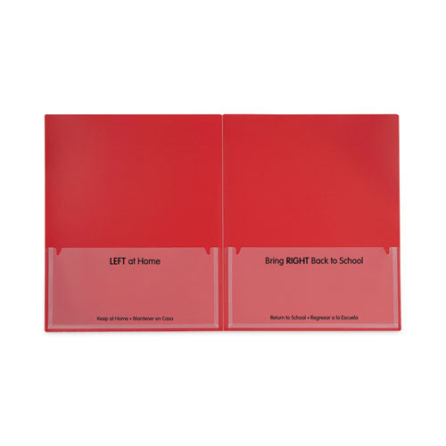 Classroom Connector Folders, 11 X 8.5, Red, 25/box.