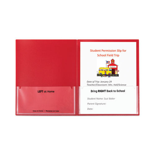 Classroom Connector Folders, 11 X 8.5, Red, 25/box.