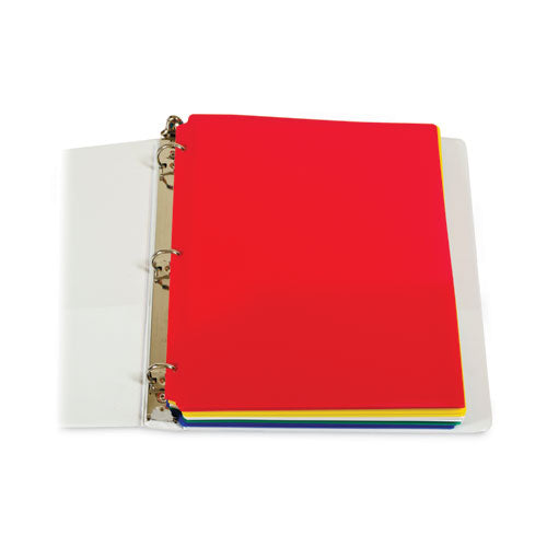 Two-pocket Heavyweight Poly Portfolio Folder, 3-hole Punch, 11 X 8.5, Assorted, 10/pack.