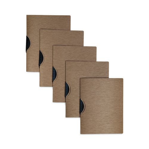 Modern Metallic Executive Style Report Cover, Swing Clip,  8.5 X 11, Bronze/bronze, 5/pack.