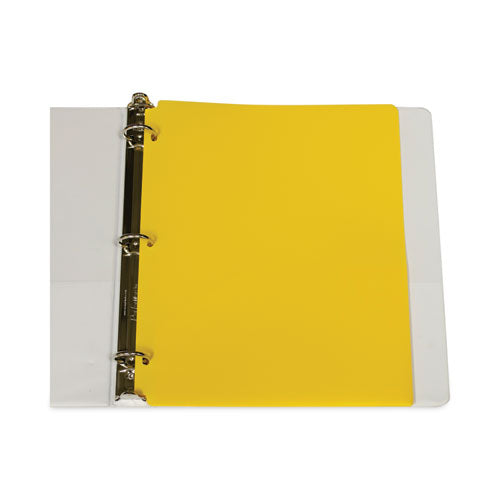 Two-pocket Heavyweight Poly Portfolio Folder, 3-hole Punch, 11 X 8.5, Yellow, 25/box.