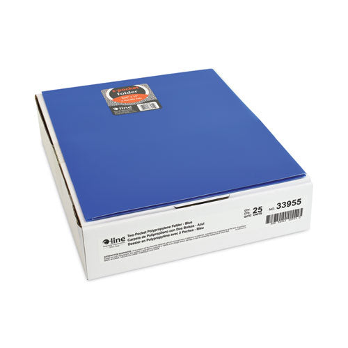 Two-pocket Heavyweight Poly Portfolio Folder, 11 X 8.5, Blue, 25/box.