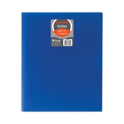 Two-pocket Heavyweight Poly Portfolio Folder, 11 X 8.5, Blue, 25/box.