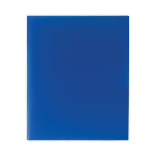 Two-pocket Heavyweight Poly Portfolio Folder, 11 X 8.5, Blue, 25/box.