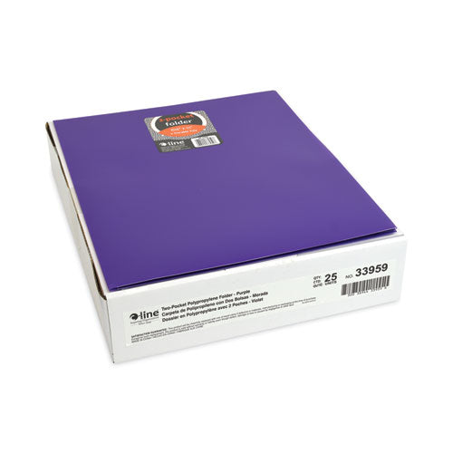 Two-pocket Heavyweight Poly Portfolio Folder, 11 X 8.5, Purple, 25/box.