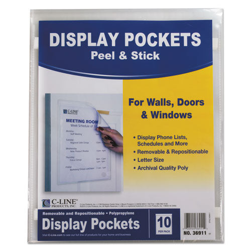 Display Pockets, 8.5 X 11, Polypropylene, 10/pack.