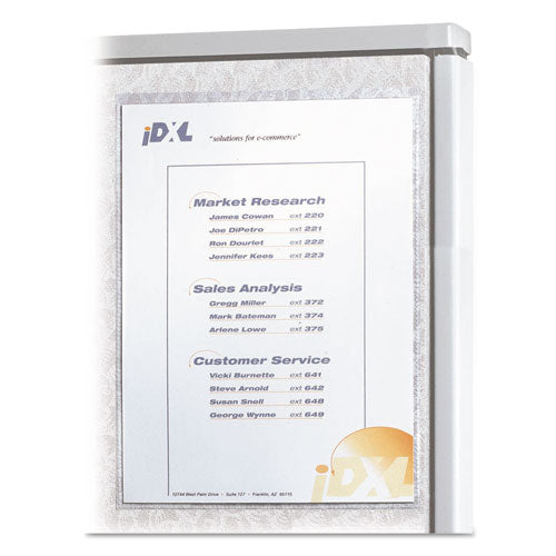 Cubicle Keepers Hook And Loop-backed Display, 9.2 X 11.41, Velcro Mount, Clear, 25/pack.
