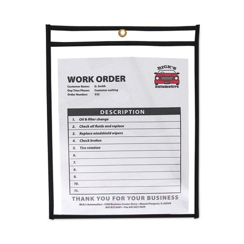 Shop Ticket Holders, Stitched, Both Sides Clear, 75 Sheets, 9 X 12, 25/box.