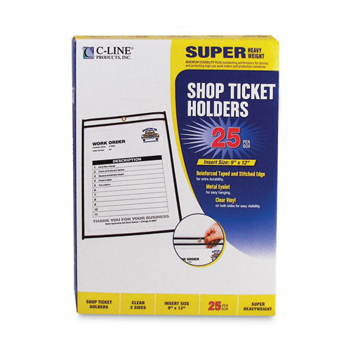 Shop Ticket Holders, Stitched, Both Sides Clear, 75 Sheets, 9 X 12, 25/box.